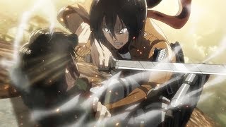 Mikasa vs Levi - Levi hits Eren then Mikasa Attack