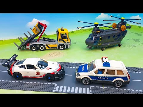 Полицейская машина Эвакуатор Грузовик - новые видео. funny kids toy reviews unboxing toys.