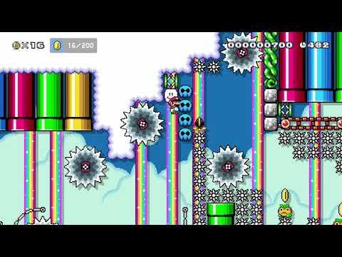 Don't Move Rainbow Cloud (Auto) by χʍ⍺s★Jσşʜ☆ - Super Mario Maker 2 - No Commentary 1bz