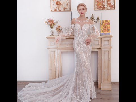 Boho Sleeves Mermaid Wedding Dresses With Long Train