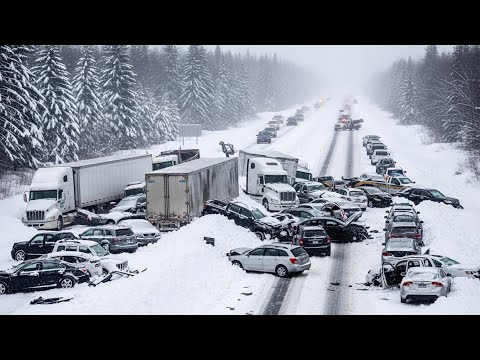 Chaos in Canada Today! Super Snow Storm Causing Many Major Accident in Ontario
