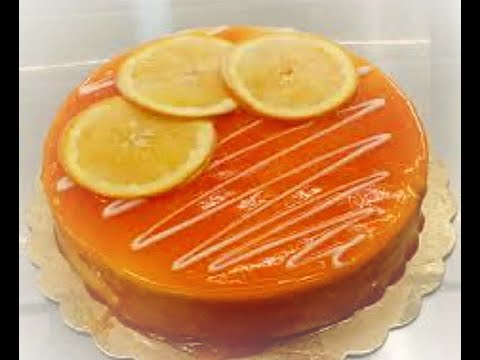 Bavarese con glassa al cioccolato bianco e arancia