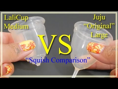 LaliCup Med vs Juju Original Lg "Squish" - Menstrual Cups