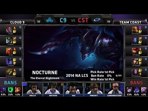 Cloud 9 vs Coast | 2014 NA LCS Spring split S4 W11D3 G4 | C9 vs CST SuperWeek 11 Day 3 full game HD