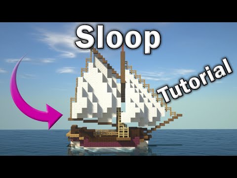 Minecraft Tutorial: How to Make a Boat/Ship (Sloop)