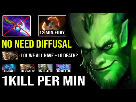 NO NEED DIFFUSAL!!! 1st Fury Riki +1Kill Per Min Crazy Ninja Backstab 100% Zero Mercy Given DotA 2