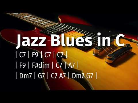 Jazz Blues Guitar Backing Track in C