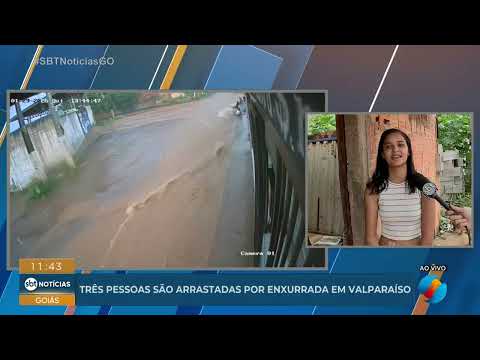 Três pessoas são arrastadas por enxurrada em Valparaíso de Goiás