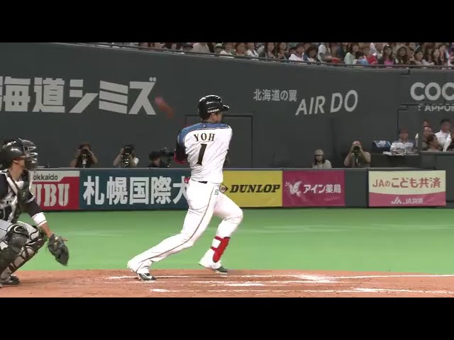 【7回裏】ファイターズ・陽 初球を引っ張りレフト前ヒット!! 今シーズン3度目の猛打賞!! 2016/6/12 F-T