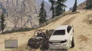 preview picture of video 'Grand Theft Auto V: Dunebuggy Jumping Off Mountain'
