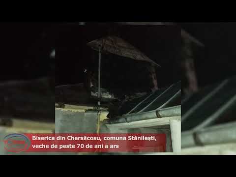 VIDEO//Biserica din Chersăcosu, comuna Stănilești, veche de peste 70 de ani a ars