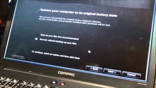 Compaq CQ61 Windows 7 Restore Reload PC To Factory settings