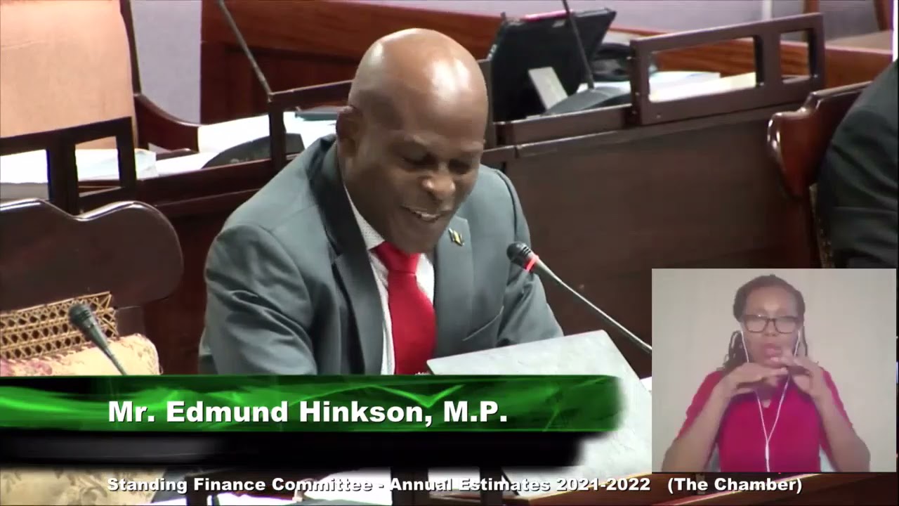 Hon. Edmund Hinkson M.P. contribution to the House of Assembly