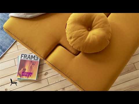 Unfurl Fabric Sofa Bed w/Dark Wood Legs by Innovation Living Furniture