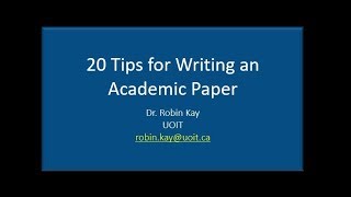 20 Tips for Writing an Academic Paper