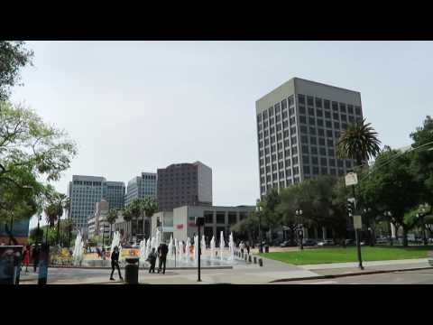 San Jose, California - Downtown area and Adobe building