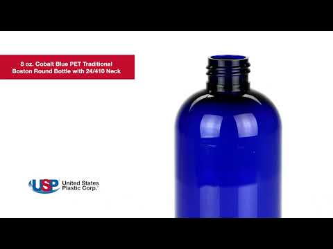 8 oz. (250ml) COBALT BLUE - Plastic Flask Bottle per each (fits