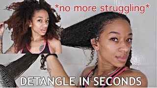 How To DETANGLE DRY MATTED NATURAL w/ EASE| EASY HAIR HACK!!