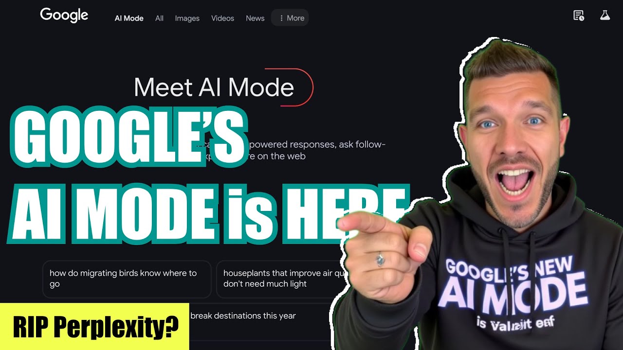 Thumbnail for Google's New AI Mode Search Feature - Live Hands-On Reaction