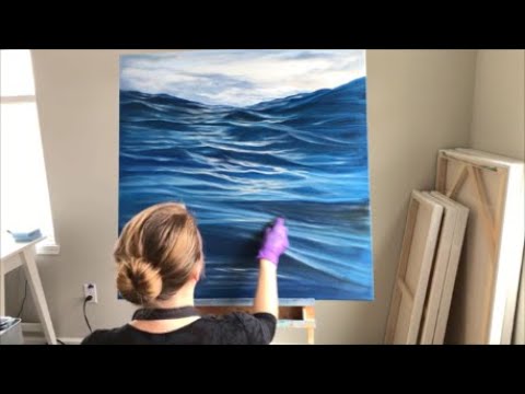 realistic ocean waves step by step instructions oil painting tutorial by eva volf