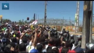 Bombas, balas de borracha e pedras são usadas em conflito entre polícia e manifestantes em Fortaleza