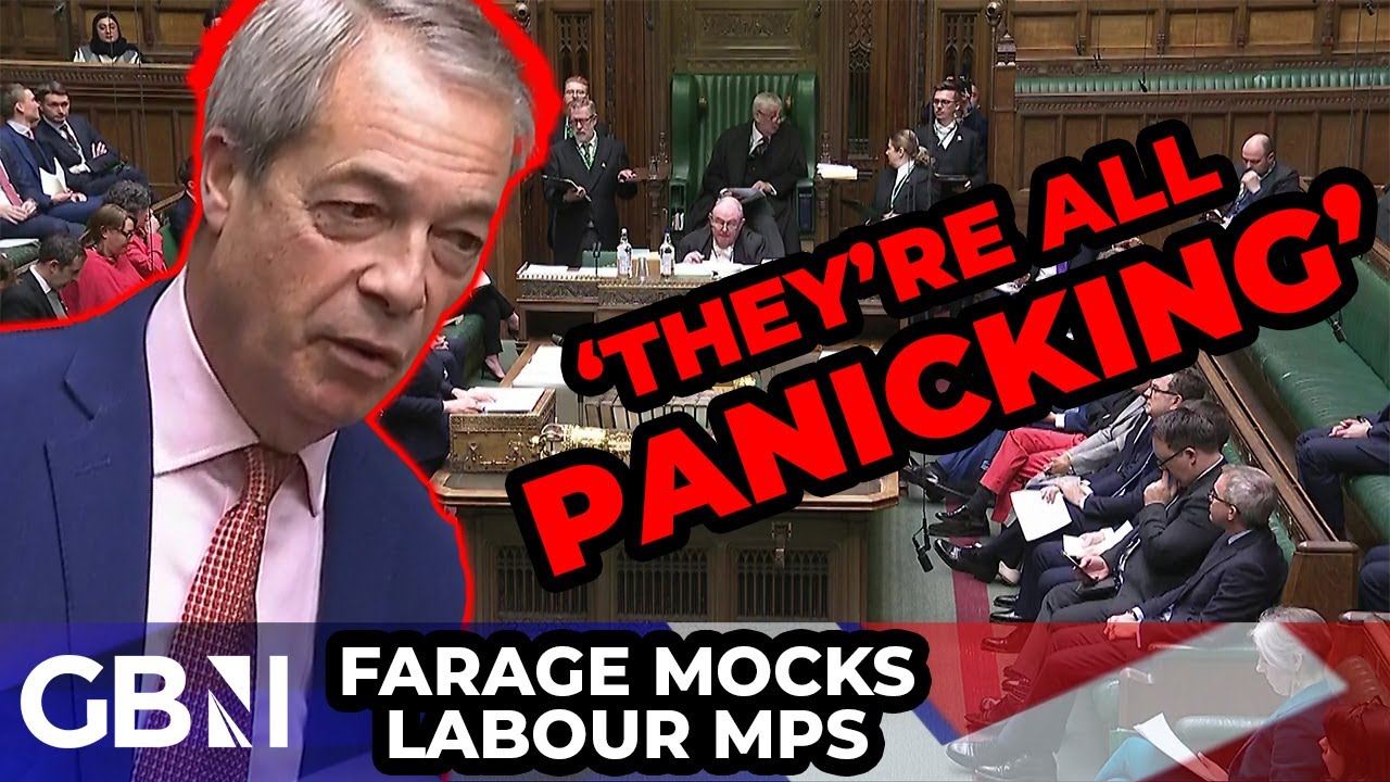 WATCH: Nigel Farage hilariously mocks Labour MPs during PMQs - ‘They’re all panicking’