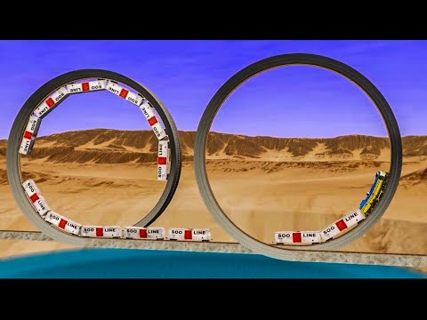 Trains vs Double Loop   Beamng Drive