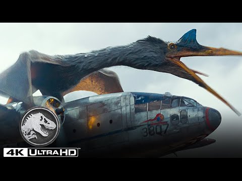 Der Quetzalcoatlus greift Kayla Watts Ebene an in 4K HDR | Jurassic World