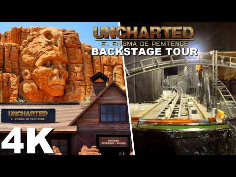 Video: Uncharted : El Enigma de Penitence [Backstage Tour + On-Ride LIGHTS ON 4K POV] - PortAventura Park