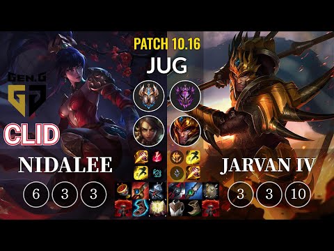 GEN Clid Nidalee vs Jarvan IV Jungle - KR Patch 10.16