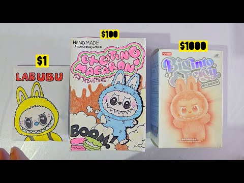 $1 vs $100 vs $1000 ✨️LABUBU HANDMADE vs MARKET BLIND BAGS! 🌸Unboxing Mystery Bag ✨️