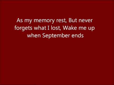 Greenday wake me up when september ends/ W lyrics