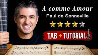 A comme Amour by Paul de Senneville | Fingerstyle guitar tutorial + Sheet & Tab