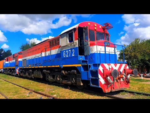 [4K] Colorido tren de contenedores de NCA pasando por Marcos Juárez rumbo al oeste!!!!!!