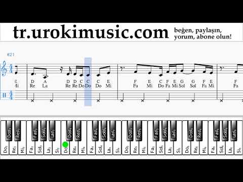 Piyano dersleri (sağ el) DJ Khaled, Justin Bieber - No Brainer Notalar Eğitim um-ih723