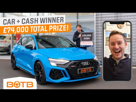 BEST BIRTHDAY EVER! NEW 2021 Audi RS3 + £20,000 CASH | Adam Richards BOTB Winner!