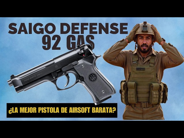 Vídeo relacionado con Pistola de Airsoft saigo M92 Gas (6mm) | Arma de Airsoft semiautomática Tipo Beretta 92 alimentada por Green Gas + maletín, Botella de Gas y Bolas