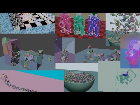 Physics Rigidbody Constraints Cell Fracture Test in Blender 2.91