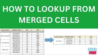 How to Lookup On Merged Cells In Excel