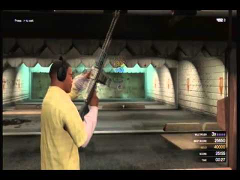 Grand Theft Auto V - Hobbies and Pastimes Gold Medal - Shooting Range: Light Machine Gun