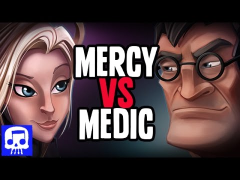 Mercy VS Medic Rap Battle LYRIC VIDEO by JT Music