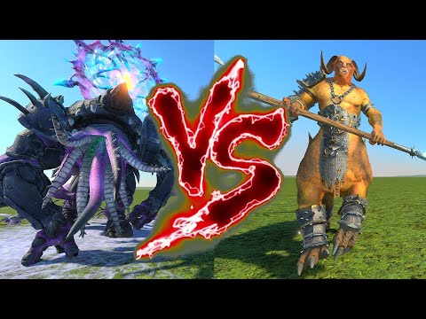 Mutalith Vortex Beast VS Dragon Ogre Shaggoth. Total War Warhammer 3
