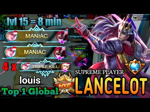 2x Maniac MVP Gameplay 🔥|Insane Damage Build 2020|Top 1 Global Lancelot by louis~Mobile Legends