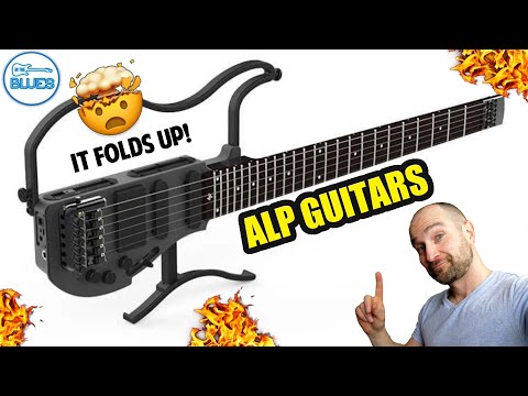 ALP AD-80 Electric Guitar Headless Travel Guitar Foldable Body Headphone Output 2022 Black image 13