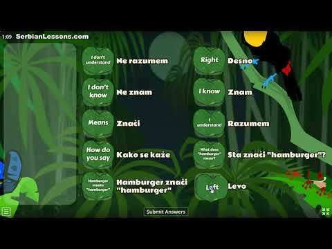 Serbian Phrases - Tic Tac Toe Serbian