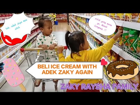 RAYSHA BELI ES KRIM DI TOKO SWALAYAN AMBON (MALUKU), DORONG ADEK ZAKY DI STROLLER #swalayan #ambon