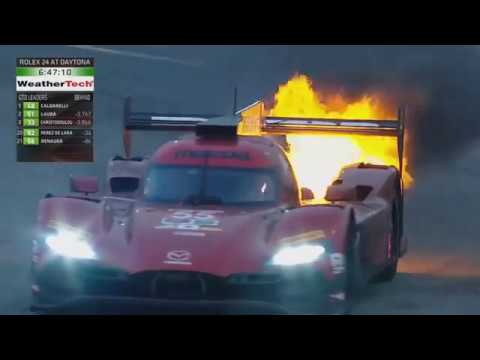 IMSA WeatherTech SportsCar Championship 2018. Rolex 24 at Daytona. Jonathan Bomarito on Fire