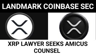 XRP LAWYER SEEKS ROLE AS AMICUS COUNSEL IN LANDMARK COINBASE SEC CASE #whatsapp #bitcoin