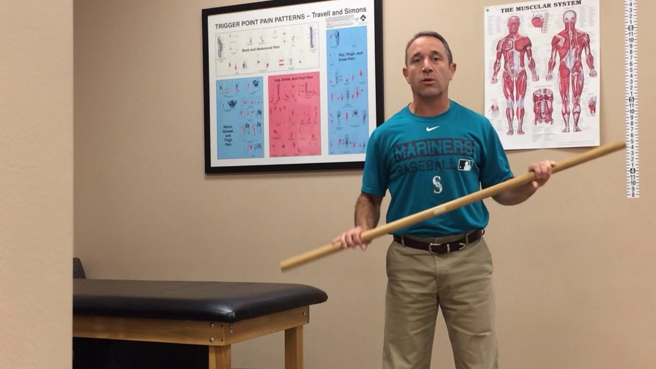 Scarecrow drill to improve shoulder mobility