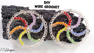 Pinwheel wire crochet earrings tutorial ⎮ How to wire crochet for jewelry